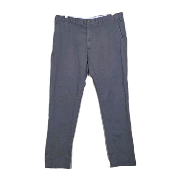 Polo Ralph Lauren Chino Pants Men 36x32 Gray Slim Fit Straight Leg Cotton Casual - Picture 1 of 16